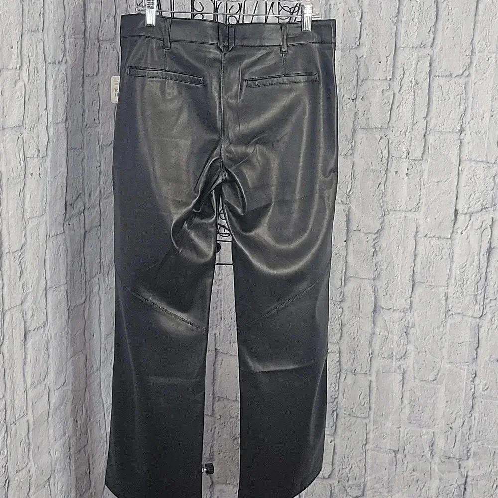 FREE PEOPLE Black Love Language Low Rise Faux Leather‎ Pant Size 10